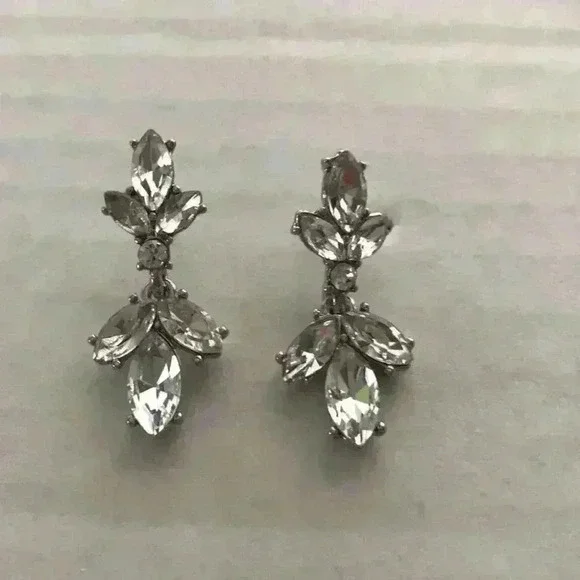 Charter Club new Silver Tone Crystal Drop Earrings - Picture 8 of 8